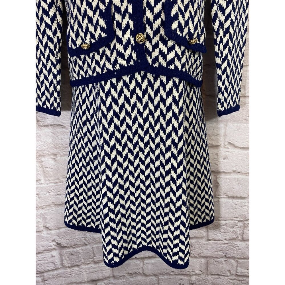 Vintage 1960s St. John Knits Sweater Jacket Dress 2-Piece Outfit Small/Medium - Picture 8 of 16